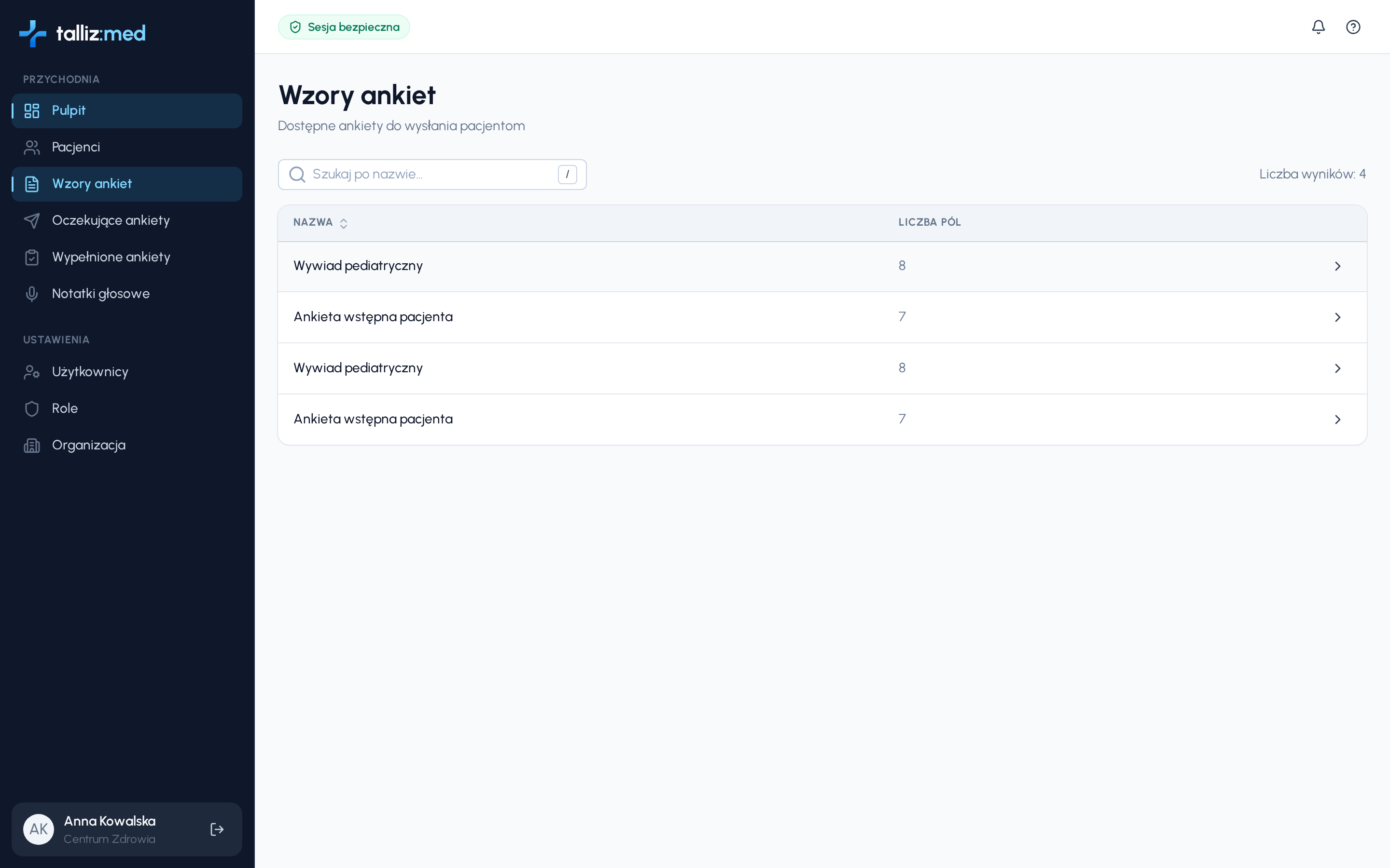 Katalog wzorów ankiet